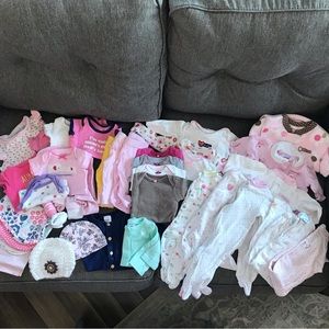 37 piece lot of baby clothes 0-3